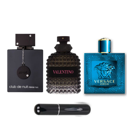 VERSACE EROS + CLUB DE NUIT INTENSE MAN + VALENTINO UOMO
