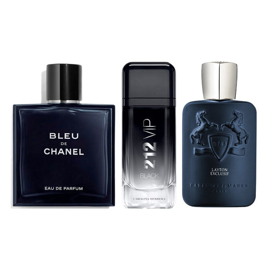 BLEU DE CHANEL + 212 VIP BLACK + LAYTON EXCLUSIF